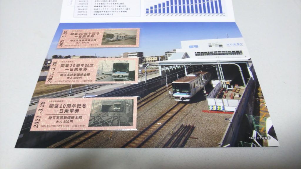 埼玉高速鉄道　開業20周年記念乗車券